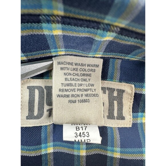 Duluth Trading Co Shirt Mens 2XL Blue Green Plaid Button Down Long Sleeve Navy - Picture 5 of 10